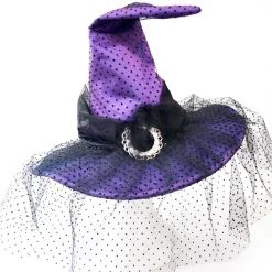 Witches Hat Purple Black Hat - 53Cm