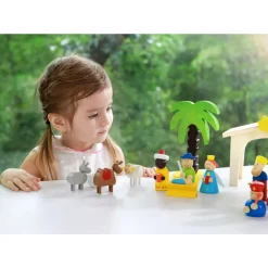 Wooden Childrens Nativity Set (Set Of 16) - 26Cm
