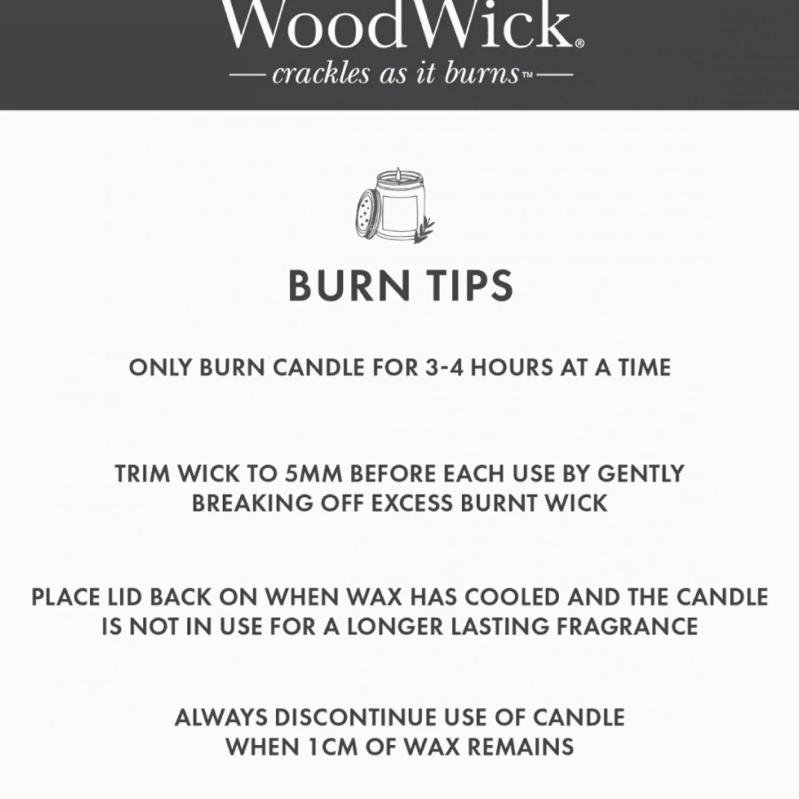 Woodwick White Tea And Jasmine Candle - Medium